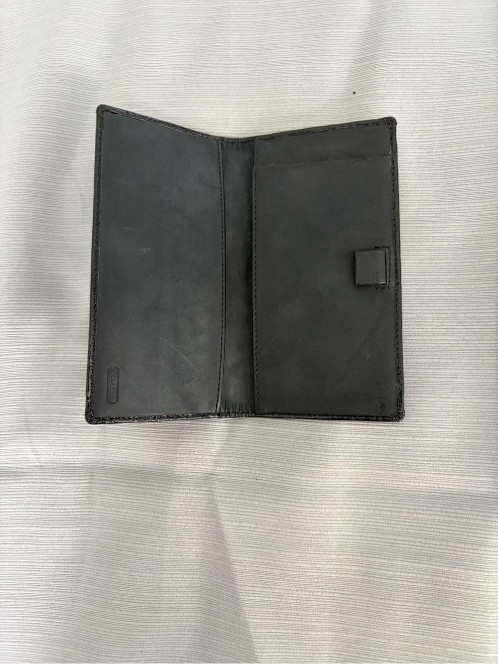 Coach Signature Canvas Continental Wallet in Black and Cream